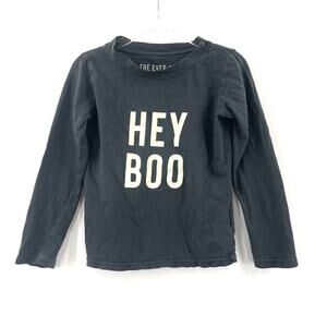 THE EVER CO Hey Boo Shirt Size 2T/3T Long Sleeve Halloween Toddler Cotton Ghost